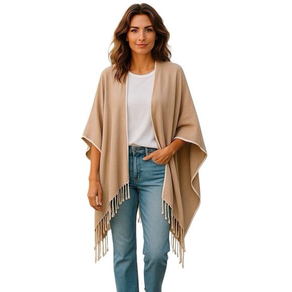 Tommy Bahama Reversible Knit Wrap Shawl Womens Minimalist Quiet Luxury Capsule - Picture 3 of 10